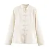 Comercio Exterior Transfronterizo al por Mayor Nueva Moda Primavera 2026 Estilo Europeo y Americano Chaqueta de Satén con Cuello Alto Abotonada Abrigo Ceñido a la Cintura para Mujer