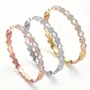 Pulseira de Aço Inoxidável Estilo Levemente Luxuoso Moda de Ponta Temperamento Europeu e Americano Versátil Hexagonal Inlaid Zircônio Pulseira de Aço Titânio Feminina