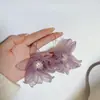 Pendientes de Vacaciones de Nicho Románticos Franceses Elegantes de Super Hada Pendientes de Pétalos Exagerados Estéreo Pendientes de Flor Grande de Malla para Mujeres