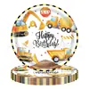 Transfronterizo Nuevo Cumpleaños Infantil Dibujos Animados Vehículo de Ingeniería Fiesta Excavación Vajilla de Plato de Papel Suministros de Decoración