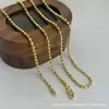 Acessórios DIY Chamativos, Corrente de Contas Simples, Colar de Contas Disco, Corrente Laser, Corrente de Contas Ondulada, Joias Simples, Corrente Lisa Atacado