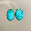 Aretes ovalados de acrílico con degradado estilo Melard para mujer, aretes de lujo ligero de alta gama, aretes de diseño de nicho para mujer
