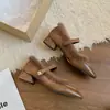 Chuyuji Sapatos Mary Jane de Pelúcia com Salto Grosso Estilo Francês para Mulheres 2026 Novos Sapatos Peludos de Outono Inverno para Noite