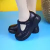 Sandalias para mujer transfronterizas con tacón medio, suela gruesa, antideslizantes, ahuecadas, zapatos transpirables perforados, botas frescas de verano, zapatos para madres de mediana edad y mayores, comercio exterior
