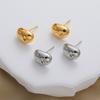 Nuevos Pendientes de Frijol Dorado Pequeño Estilo Coreano Cobre Chapado en Oro de 18K Pendientes de Frijol Rojo Diseño Nicho Superior Pendientes Estilo Simple