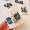 Horquilla con lazo de estrella de mezclilla retro, par de princesas, cuerda para el cabello, banda de goma, flequillo para niños, clip de dibujos animados, clip BB para cabello roto
