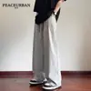 Pantalones Casuales de Seda de Hielo para Hombre, Estilo Delgado de Verano, Marca de Moda, Estilo Callejero Fresco, Pantalones Rectos Sueltos para Adolescentes, Nuevo Modelo 2025