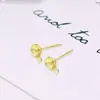 Poste de Oreja de Copa de Perla Chapado en Oro de 18K con Aguja de Plata S925 con Arete Colgante Base Vacía Accesorios de Cobre Aguja de Tazón Cruzado DIY a01