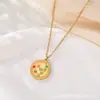 Moda Transfronteriza Europea y Americana Collar de Acero Inoxidable de los 12 Signos del Zodiaco Cadena para Clavícula Electrochapado al Vacío Color Oro 18K Conservación del Color