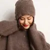 Macio e Pegajoso Caxemira 2026 Outono/Inverno Novo Estilo Feminino Trançado Casual Gorro Quente e Versátil Gorro de Tricô