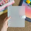 Cubierta impermeable translúcida esmerilada de PP para carpeta A6/A7/A8 con clips metálicos de colores, cuaderno de almacenamiento con broche de presión, venta al por mayor