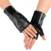 Guantes de Dedos de Cuero para Mujer Ciclismo Cuero PU Entrenamiento de Dedos al Aire Libre Rendimiento Hip-Hop Cómodos Guantes de Baile Recto