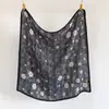 Bufanda Cuadrada Grande con Patrón de Camelia, Tacto Algodón-Lino, Versátil Chal de Terciopelo Espigado Seda Sintética, Pañuelo para la Cabeza Estampado, Bufanda para Mujer