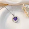 Collar Transfronterizo Japonés y Coreano Dulce Colorido Corazón Accesorios de Collar para Mujeres Estilo Ins Moderno Elegante Perla Cadena para Clavícula para Mujeres