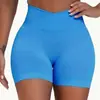 Shorts de Deporte de Cintura Alta sin Costuras Transfronterizos, Levantamiento de Glúteos, Estilo Melocotón, Leggings Deportivos para Exteriores, Shorts de Yoga Cruzados en la Cintura para Mujer