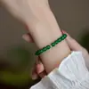 Loja de Fábrica Ágata Verde Autêntica Contas Douradas Pulseira da Sorte 6mm Presente para Namorada Pode Ser Enviado em Nome de Outros