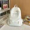 Mochila fresca em tons de rosa pêssego leitoso e branco, mochila estilo ins japonês para meninas, macia, para escola, festas, aulas e passeios, mochila pequena doce