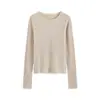 [Pedido Lp] Nuevo Suéter de Punto de Cuello Redondo de Manga Larga de Color Sólido para Mujer Petite Otoño/Invierno 2026, Top Casual Elegante