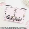 Cuaderno de cuadros blanco y rosa con hebilla metálica y correa portátil, libro de hojas sueltas A6, diario de estudiante, lindo cuaderno de dibujos animados