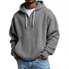 Sudadera con capucha de manga larga de gofre nueva y de moda transfronteriza europea y americana para hombre, color liso, holgada, deportiva, casual, ropa para hombre