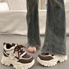 Zapatos de Plataforma Gruesa Estilo Papá Blancos Versátiles Súper Populares para Mujer con Ligero Aumento de Altura, Zapatos Casuales Nuevos 2025