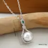 Collar de perlas de moda simple y nuevo transfronterizo para mujer, cadena para suéter Joker de alto sentido, colgante con microincrustaciones de circonita, venta al por mayor