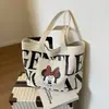 2024 Nova Bolsa de Mão Mickey Bolsa de Compras Bolsa Tote de Ombro para Estudante Universitário Bolsa de Lona de Grande Capacidade Feminina de Verão