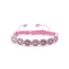 Pulsera trenzada con cuentas de aleación y cordón de algodón ajustable, estilo transfronterizo popular en Europa y América, joyería con cuentas redondas para hombres y mujeres