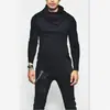 Aliexpress Nuevo Estilo Estilo Europeo y Americano Cuello de Pila Manga Larga Tops para Hombre Ropa de Hombre