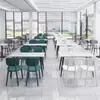 Comedor del Personal Escolar Catering Comercial Snack Restaurante de Comida Rápida Tienda de Fideos Juego de Mesa y Sillas de Pizarra para Comedor