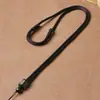 Peça de Cabo Espesso de Madeira Ébano com Corda para Pendurar, Corda de Estilingue de Pedra Jade, Corda Anti-Queda, Corda de Mão, Cordão de Pulseira