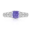 Tiktok Más Vendido Anillo Cuadrado Corte Flor de Hielo de Piedra Preciosa de Colores Moda Lujo Ligero Anillo de Diamante de Alto Carbono Brillante Transmisión en Vivo Una Pieza Dropshipping