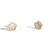 Moda Europea y Americana Versátil Nicho Pendientes de Acero de Titanio con Flor de Cinco Pétalos para Mujer, Pendientes de Commuter con Temperamento de Lujo Ligero, Pendientes de Flor