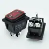Superficie Esmerilada con Impermeabilidad Ligera con Pies de Tornillo Interruptor Basculante Kcd4 4 Pines 2 Posiciones 250V Alta Corriente Doble Ranura para Tarjeta con Luz