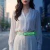 Cinturón Fluorescente con Hebilla de Pin para Mujer de Amazon para Jeans y Faldas, Moda Personalizada Moderna y Versátil para Jóvenes