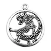 37X32Mm 3.9g Plata Antigua Colgante Pequeño para DIY Material Hecho a Mano Lindo Animal Colgante de Dragón