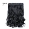 Peruca de Cabelo Longo Cacheado Gradiente Peça Única Estilo Europeu e Americano, Extensões de Cabelo Clip-In de Cinco Peças Ondas Grandes, Aplique de Cabelo Sintético para Mulheres