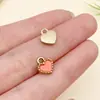 Mezcla de 50 Piezas de 8*9mm con Goteo de Aceite Colgantes de Corazón de Melocotón Pequeño de 10 Colores para Pulsera, Collar, Pendientes, Pendientes DIY, Accesorios de Joyería