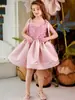 Vestido de Princesa con Flor de Rosa para Niñas, Malla Rosa, para Niños Pequeños, Día del Niño, Vestido Estilo Europeo y Americano, Envío Transfronterizo