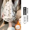 Pantalones de fideos de arroz con estampado de lazo para mujer, nuevo estilo otoño 2026, corte holgado, adelgazante, casual, relajado, de pierna recta, pierna ancha