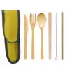 Amazon Set de Regalo de Cubiertos Portátiles Ecológicos para Exteriores Juego de Cubiertos Estilo Japonés de Bambú y Madera