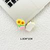Mini tamaño pequeño Flor en maceta Girasol Accesorios de resina DIY Taladro de uñas para niños Funda de teléfono Pasador Pegatina Decorativa