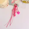 Lanyard de Cadena Acrílica Estilo Ins con Forma de Corazón Cuerda Trenzada Hecha a Mano Colgante para Estuche Protector de AirPods Llavero de Bolsa