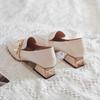Zapatos de una sola capa para mujer, cuatro estaciones, tacón grueso, 2023, zapatos pequeños de cuero para mujer, estilo coreano, combinan con todo, cuero suave auténtico, puntera cuadrada, suela suave, zapatos ligeros para mujer