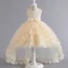 Vestido de Princesa Sem Mangas com Tutu para Meninas Amazon Europeu e Americano Vestido para Florista Casamento Apresentação de Palco Tutu de Tule