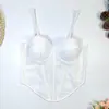 Top de Malla Sexy de Tirantes con Estampado de Espina de Pescado de Color Contrastante Estilo Chica Caliente Europea y Americana con Almohadillas para el Pecho para Mujer