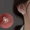 Pendientes con hebilla de lazo hueco en plata de ley S925, diseño de otoño, nuevo estilo, joyería para los oídos M02937