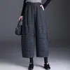Calça Pantalona Cropped Xadrez Retrô Feminina 2026 Outono/Inverno Novo Estilo Calça de Nove Pontos Fluida Emagrecimento Versátil Calça Casual