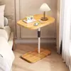 Mesa lateral de sofá de altura ajustable para uso doméstico, mesa lateral pequeña móvil para sala de estar, mesita de noche simple para dormitorio, mesita de café pequeña para personas perezosas