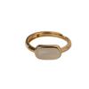 Anillo de plata de ley S925 con diseño de ciervo, chapado en oro, jade hetiano natural, sencillo y elegante, abierto, brillante y a la moda.